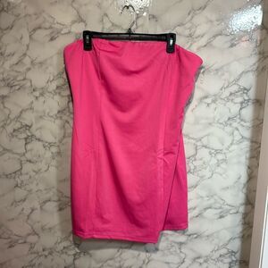 NEW Fashion Nova Portia Ponte Hot Pink Strapless Mini Dress